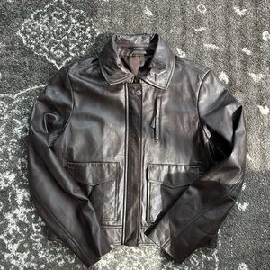 Elie Tahari Brown Leather Jacket